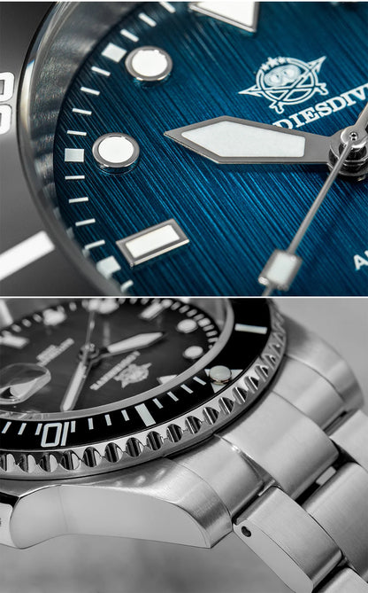 ADDIESDIVE 41MM Sunburst Automatic Mechanical Watches Japan 8215 AD2536 reloj hombre Luminous Sapphire Crystal Diver Men's Watch