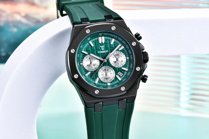 2025 New TYBERLEY Men's Watches Top Brand Luxury Quartz Watch Men Chronograph Wristwatches Sports Waterproof Luminous Grid Clock
