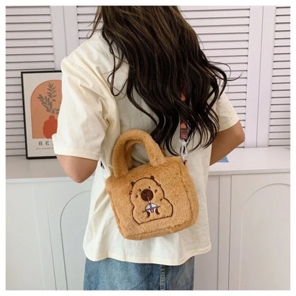 Animal Capybara Plush Handbag Cartoon Cartoon Shoulder Bag Couple