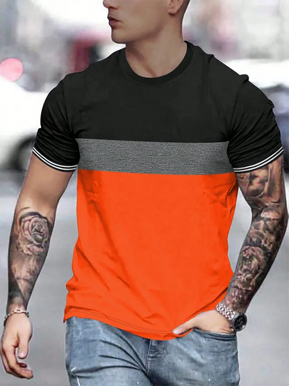 Summer Outdoor Sports Loose Comfortable Men's T-shirt Fitness Exercise Fashion Men's Short-sleeved Top Daily Street Men's T-shir