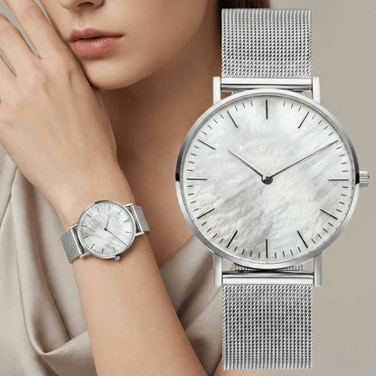 Minimalist Women Watch Luxury Metal Mesh Band Quartz Watches for Woman Fashion Ultra-thin Ladies Wristwatches Clock reloj mujer