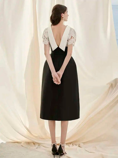 DEAT 2026 Spring Women's Lace Crochet Backless Dress Fashion Trendy Sleeveless Patchwork High Waist Dresses Female New 15C119