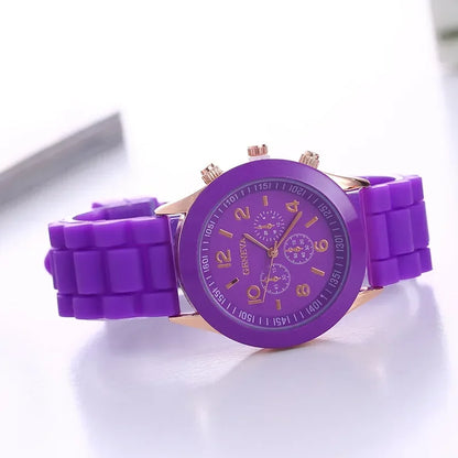 Fashion Women's Watches Casual Silicone Band Analog Quartz Watch （Without Box）