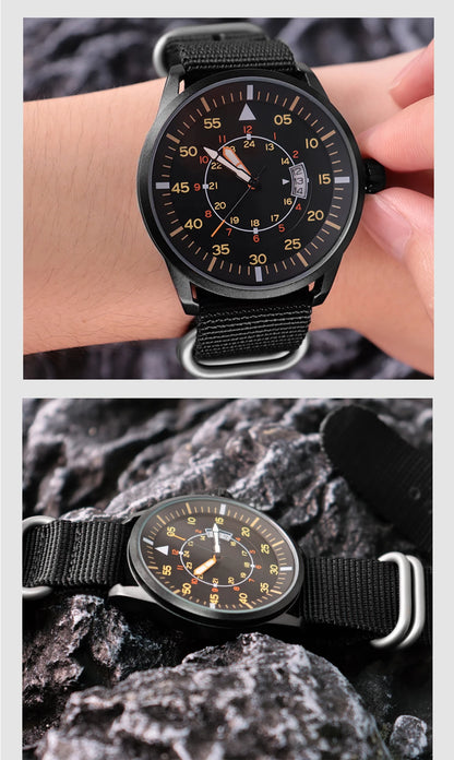ADDIESDIVE Men's Luxury Watches Nylon Strap reloj hombre Luminous 50M Waterproof Date Quartz Wristwatch Relog Reloj Hombre
