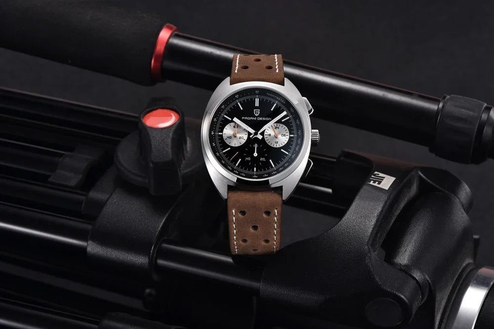 2026 New PAGANI DESIGN Mens Panda Watches Luxury Quartz Watch For Men Chronograph Wristwatches AR Sapphire Leather Luminous Gift