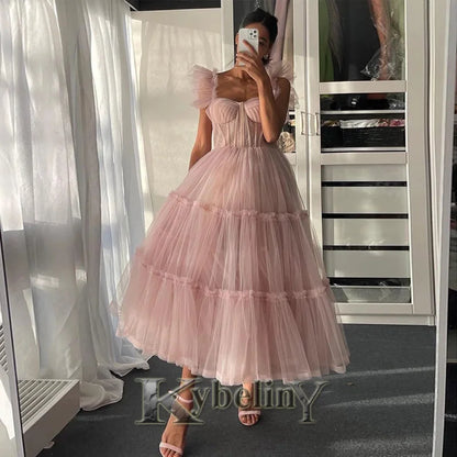 Kybeliny Luxury Rhinestones Graduation Dresses Mermaid Pleat Tulle Off the Shoulder Vestidos de Graduacion Customization