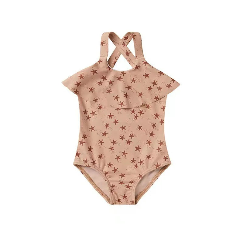 Kids Printed Swimwear for Girl Two Pieces Bikinis Set 2025 Summer Designer Boy Trunks Swimsuit Floral Striped Bathing Suit