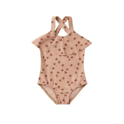 Kids Printed Swimwear for Girl Two Pieces Bikinis Set 2025 Summer Designer Boy Trunks Swimsuit Floral Striped Bathing Suit