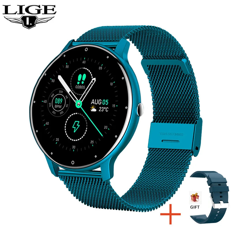 LIGE New Smart Watch Men Sports Fitness Watches Heart Rate Full Touch Screen Bluetooth Call 2026 New Ultra Light Smartwatch Men