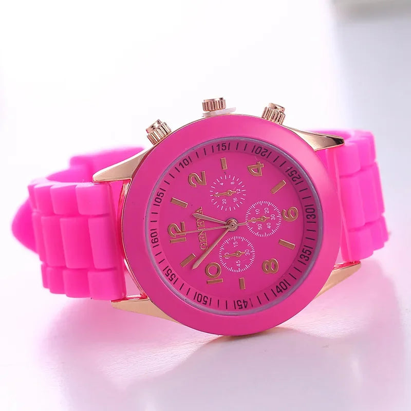Fashion Women's Watches Casual Silicone Band Analog Quartz Watch （Without Box）