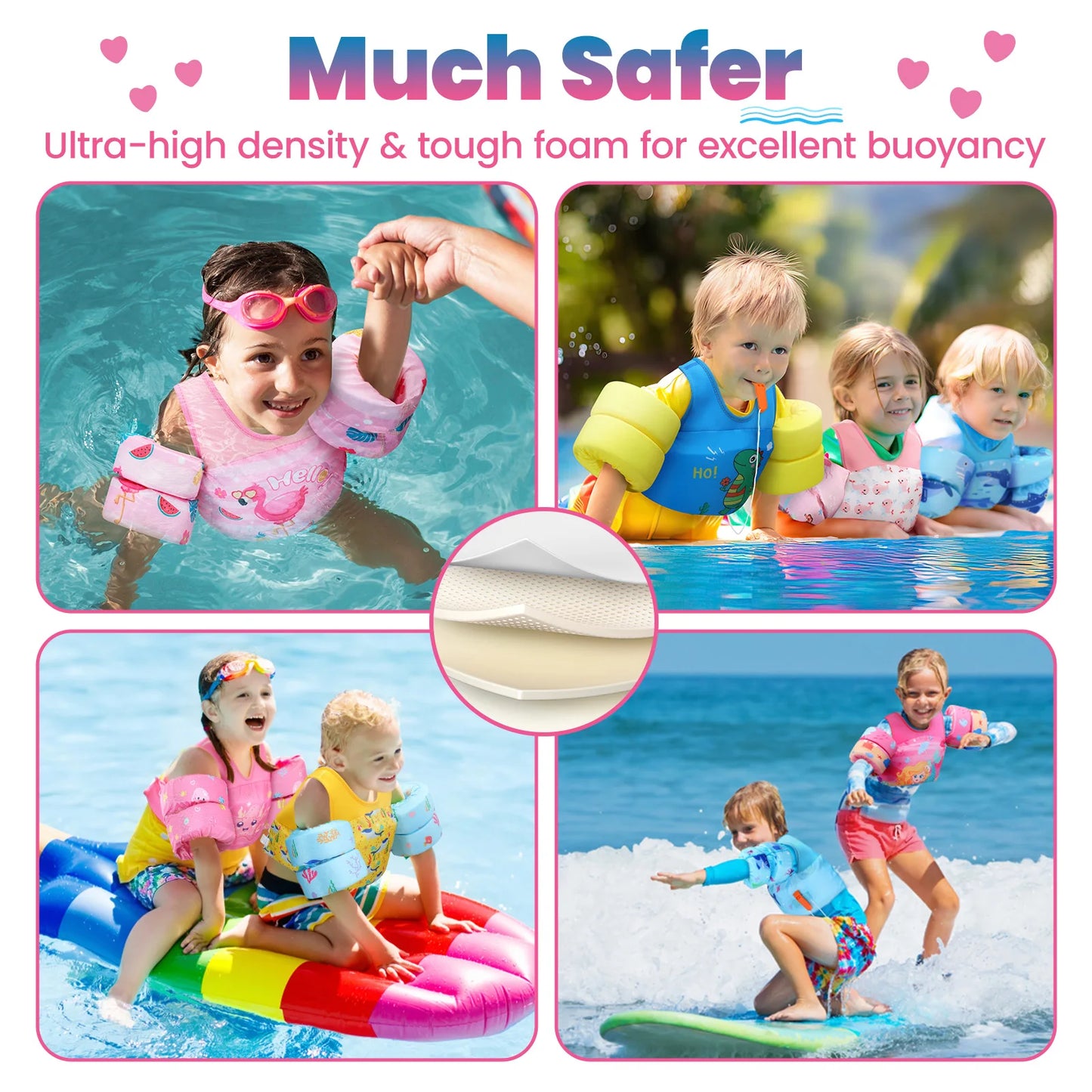 Kids Life Vest Children's Swimming Arm Float Whistle Child Lifejacket Swimsuit Foam Safety Swimming Pool Accessories for kayak
