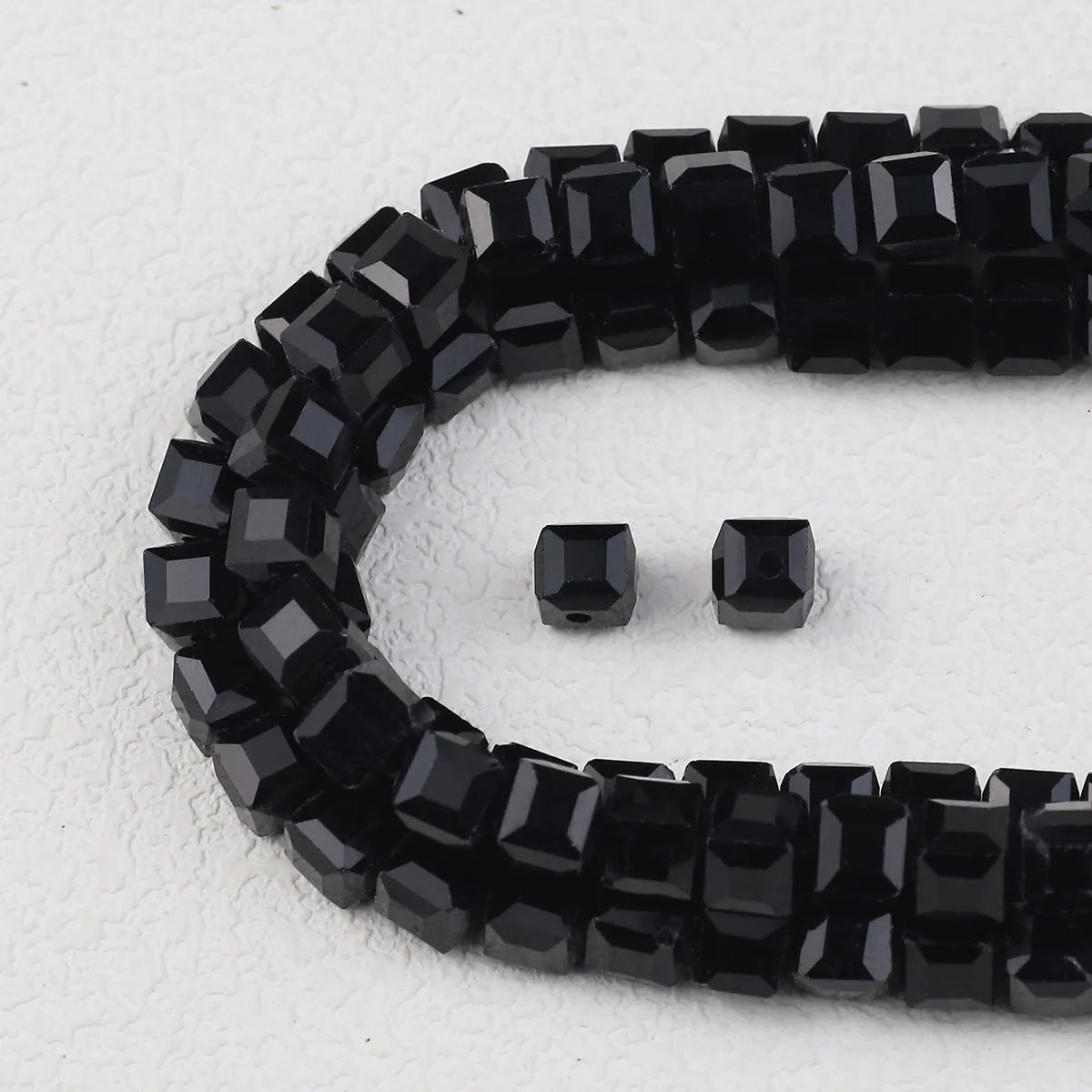 2/3/4/6/7mm Austrian Crystal Black Square Bead Glass Loose Spacer Beads For Jewelry Making Bracelet Earrings DIY Accessories