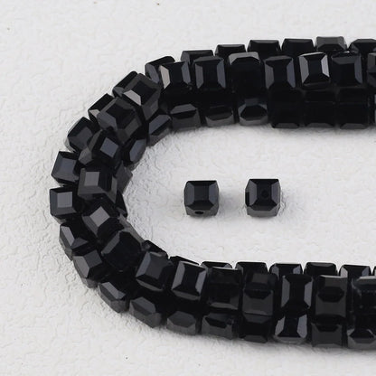 2/3/4/6/7mm Austrian Crystal Black Square Bead Glass Loose Spacer Beads For Jewelry Making Bracelet Earrings DIY Accessories