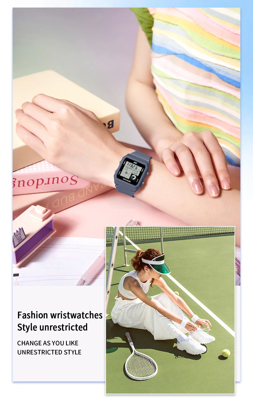 SANDA 2216 Fashion Electronic Watch Multifunction Alarm Calendar Waterproof Sports Student Digital Watches