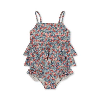 Cute Baby Girls Bikinis Set 2025 Summer Children Beach Wear Ruffle Kids Swimsuit Bathing Suit Printed Swimwear Monokini