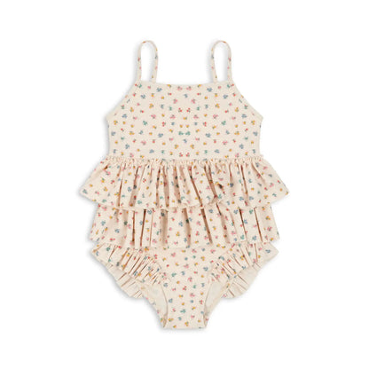 Cute Baby Girls Bikinis Set 2025 Summer Children Beach Wear Ruffle Kids Swimsuit Bathing Suit Printed Swimwear Monokini
