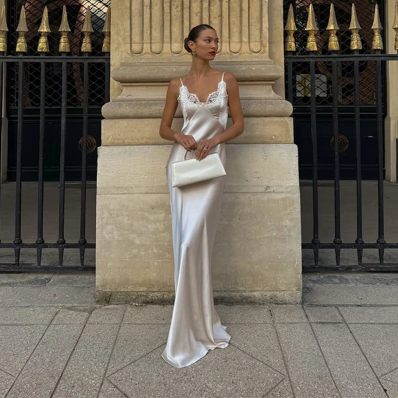 White Lace Hollow Out Halter Long Dress Women Sexy Sleeveless Off Shoulder Slim Maxi Dresses 2026 Lady Holiday Beach Vestidos
