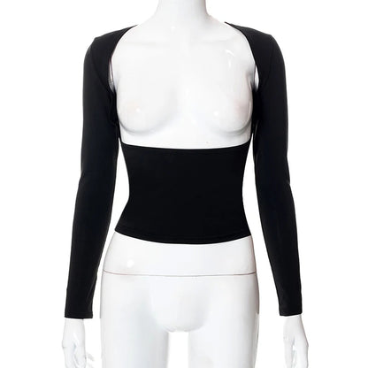 Backless Short Sleeve Blue Y2K Crop Top Women Casual O Neck  Summer T Shirts Sexy Vintage Cut Out