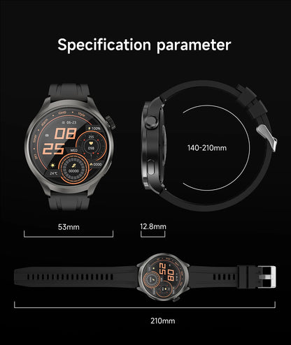 New 1.85"AMOLED NFC GPS Smart Watches For man IP68 Waterproof Blood Pressure Body Temperature Sport Fitness tracker Smart Watch