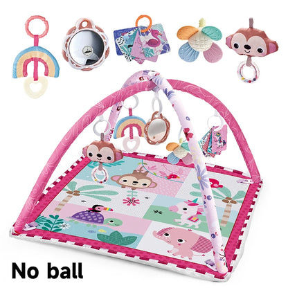 Newborn Fitness Frame Multifunctional Game Mat Cartoon Pattern Early Enlightenment Baby Play Mat Children's Playpen Toys Infant