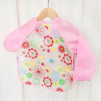 Waterproof EVA Full Sleeve Baby Bibs Children Apron Long Sleeve Feeding Smock Kids Eating Breastplate Infant Scarf Clothing