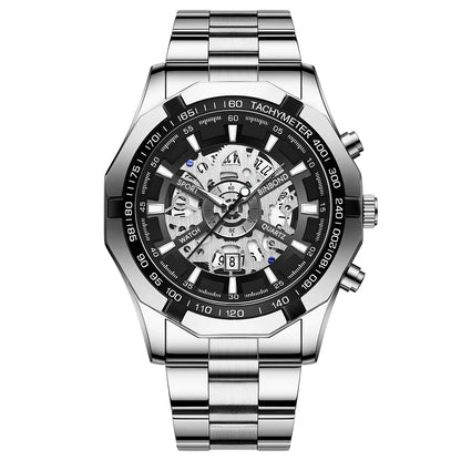 BINBOND S033 Luxury Hollow Non-Mechanical Business Quartz Men Watches 30M Waterproof Trendy Hollow Design Classics Men Watches