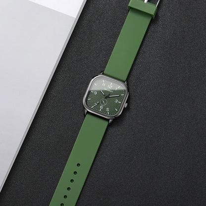 Fashion Square Women's Watch Casual Silicone Strap Quartz Watches Sports Wristwatch For Men Women Students（Without Box）