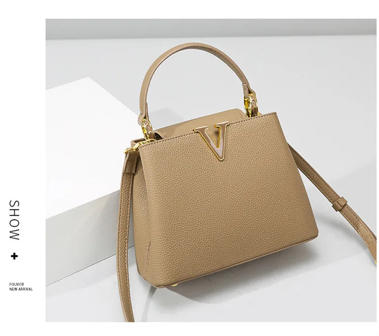 Women's handbag, new fashion versatile bucket bag, high-end bag, large-capacity commuter crossbody bag for women