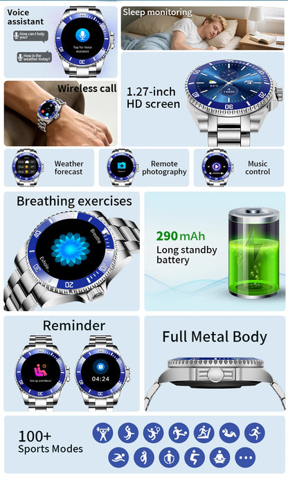 New 2026 Style Luxury Smart Watch Dials Answer Call For Men Waterproof Sport Digital Business Smart Watches For Gift Smart Band