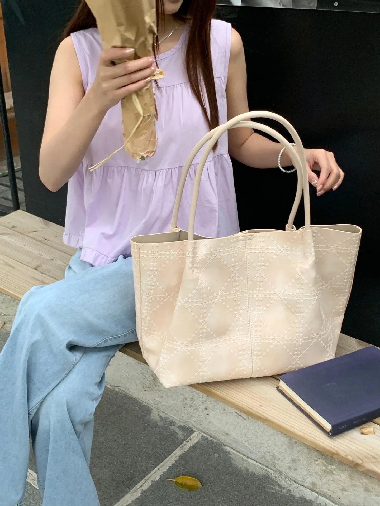 Women's handbag tote bag，2026New Fashionable Quilted Single-Shoulder Tote Bag，Women's large-capacity mother-and-daughter bag, hi
