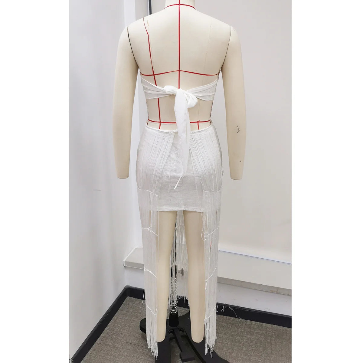 Women Fashion Off Shouler Tassels Long Skirt Set Sexy To Foots White Dresses Set Party Gown Clothing Female Beachwear Getways