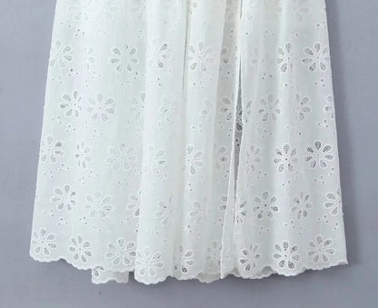 Ashgaily White Dress Women Halter Cotton Long Dress Lace Elegant Party Outfits Ladies Sexy Club Clothes