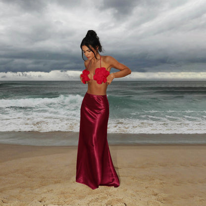Sexy Bikini Swimsuit with Skirt Bandage Swimwear Women Brazilian Bikini 3 Pcs Bathing Suit A Line Skirt Summer Female
