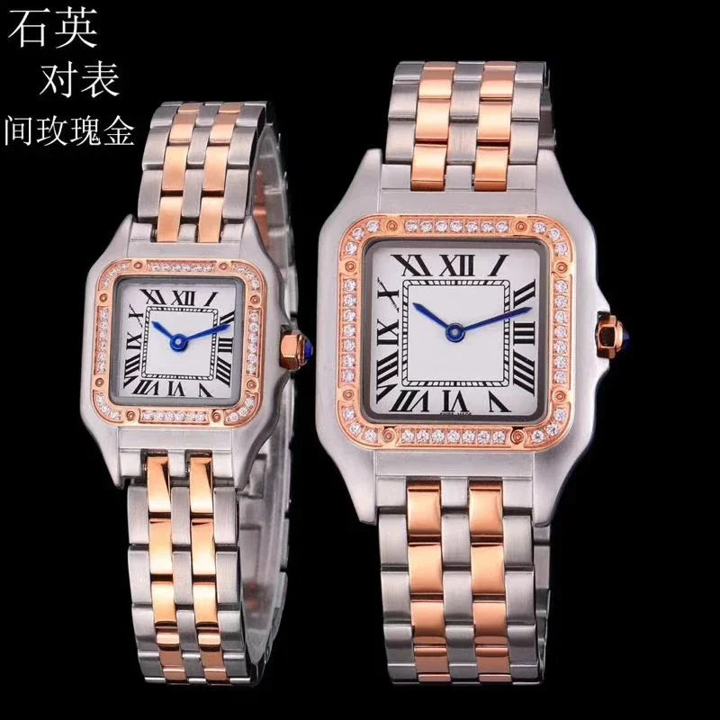 Brand Wrist Watches Women Girl Ladies 22mm 27mm Square Dial Good Quality Steel Band Quartz Luxury Japanese Movement Clock CT13