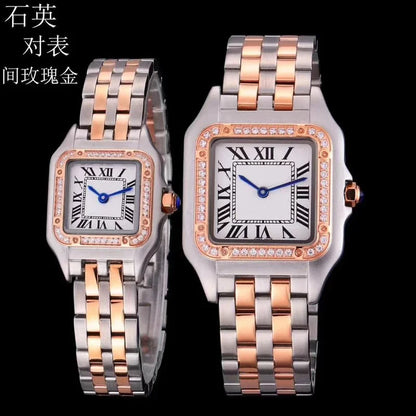 Brand Wrist Watches Women Girl Ladies 22mm 27mm Square Dial Good Quality Steel Band Quartz Luxury Japanese Movement Clock CT13