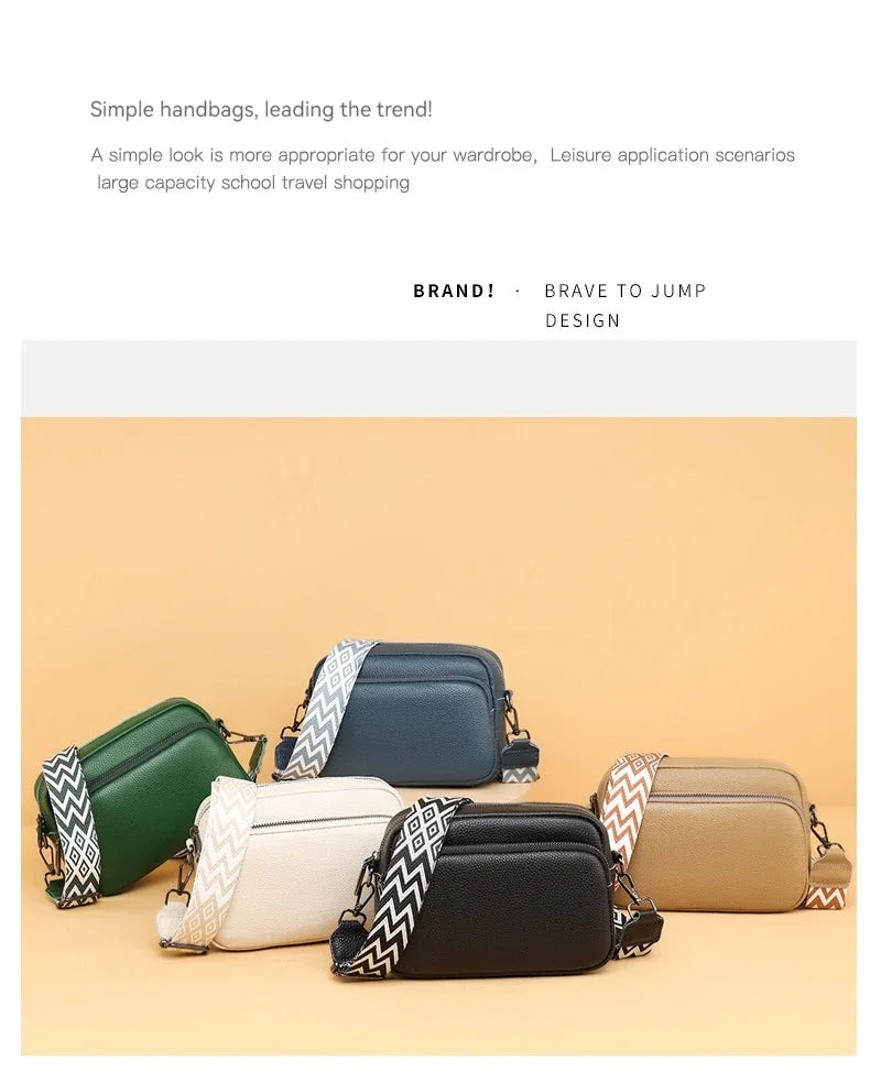 Women Crossbody Bag Multi Space Fashion Design Sense Large Capacity PU Material Lightweight Single Shoulder Bag