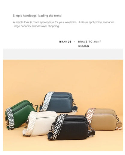 Women Crossbody Bag Multi Space Fashion Design Sense Large Capacity PU Material Lightweight Single Shoulder Bag