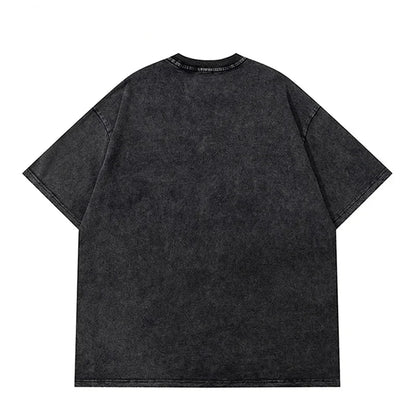 2025 Washed Vintage T-Shirts Street Hip Hop Retro Punk T Shirt women Harajuku Casual Cotton Short Sleeve Acid Wash TShirts tops