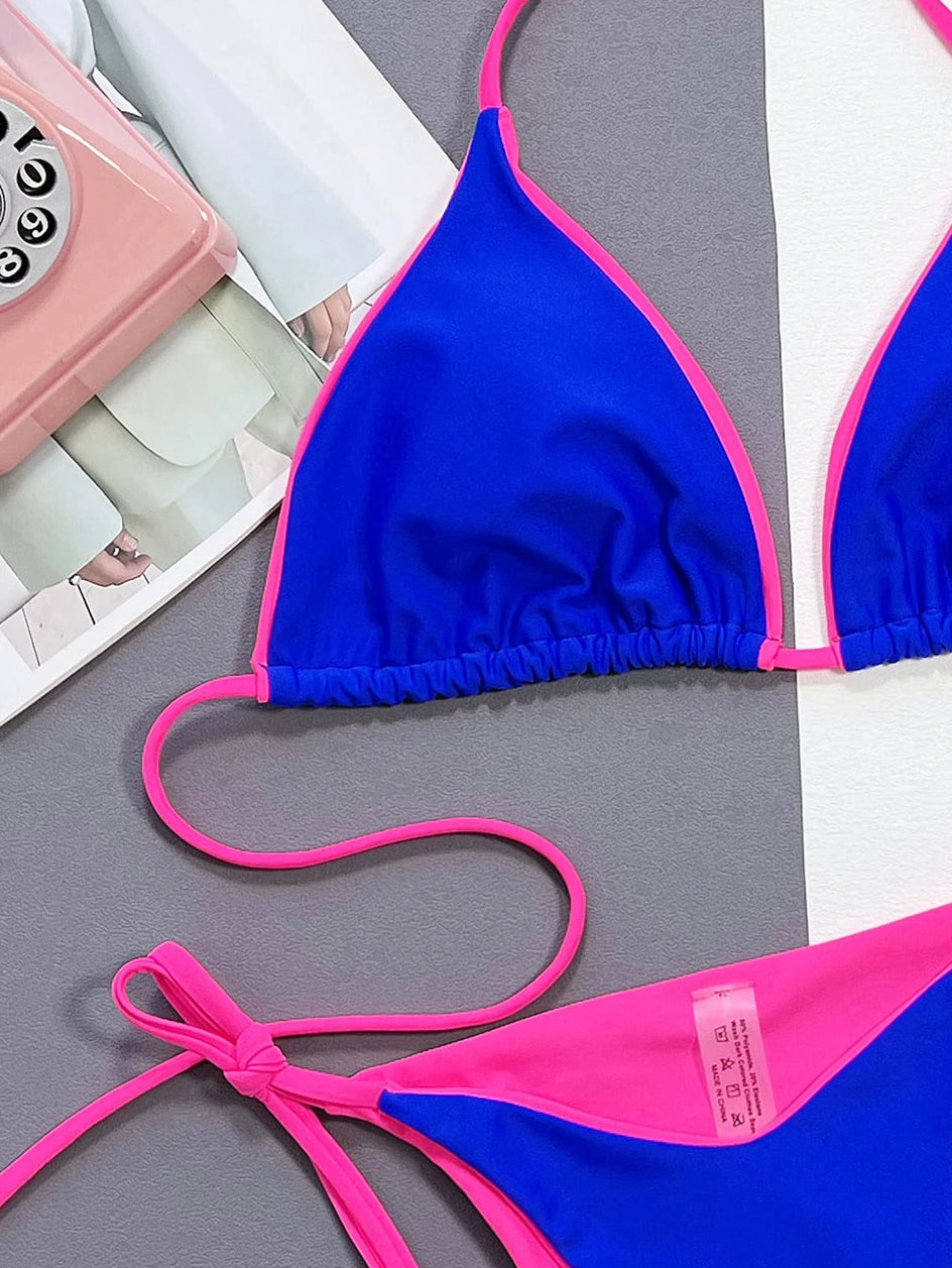 Sexy Leopard Micro Bikini 2025 Women Swimsuit Female Swimwear Thong Bikinis Set Brazilian Halter Beach Wear Lace Up Bathing Suit