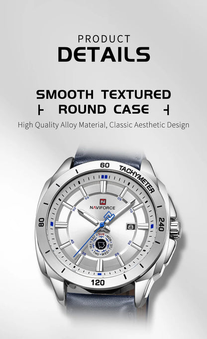 NAVIFORCE 2026 New Men's Watches Leather Quartz Watch Man Casual Sports Day Date Office Normal Male Gift Wristwatch Reloj Hombre
