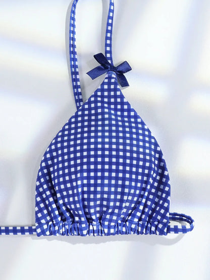 Triangle Bikinis Bow Swimsuit Women Sexy Swimwear Bandage Bikini Set Summer Biquini Female Beachwear Low Waist Thong Swimsuits