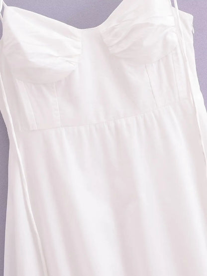 Ashgaily White Dress Women Halter Cotton Long Dress Lace Elegant Party Outfits Ladies Sexy Club Clothes