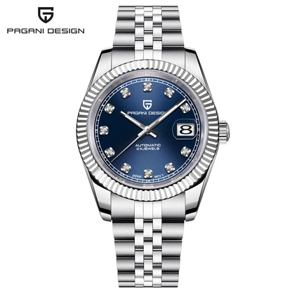 PAGANI DESIGN Watches Luxury Diamond Dial Mechanical Watch For Men Top NH35 Movt Sapphire Glass Stainless Steel Waterproof Watch