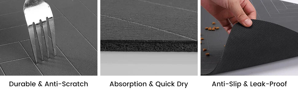 Pet Feeding Mat-Absorbent Pet Placemat for Food and Water Bowl with Waterproof Rubber Backing Quick Dry Water Mat for Dog Cat