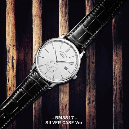 BORMAN Luxury Mens Automatic Mechanical Watch Rose Gold Case Sub Dial Sport Watches Genuine Leather High Quality Gentleman Clock