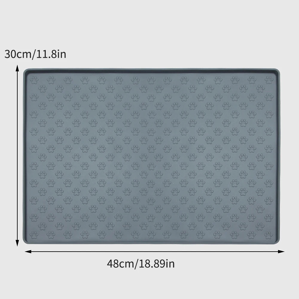 1PC Pet Silicone Eating Mat Paw Print Modeling Leak-Proof Spill-Proof Easy To Clean Cat And Dog Pet Mat.