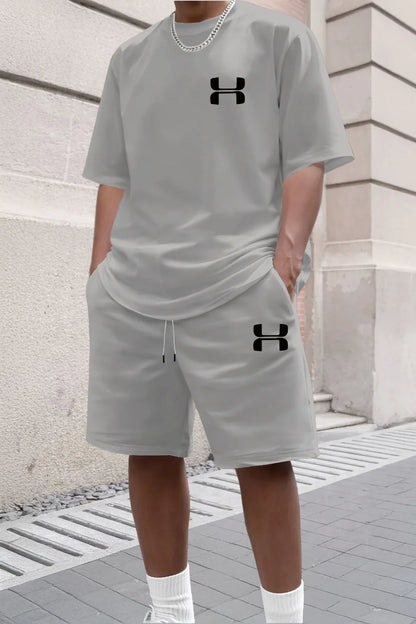 2026 New Men's Sportswear Short Sleeved T-shirt and Sports Shorts Summer Casual Jogging Pants Set Men's Two-piece Set
