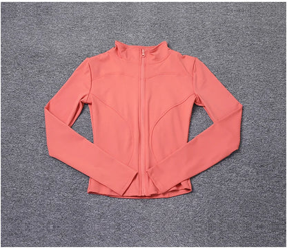 Women Sport Jacket Long Sleeve Shirt Workout Coat Gym Training Clothing Yoga Sportswear