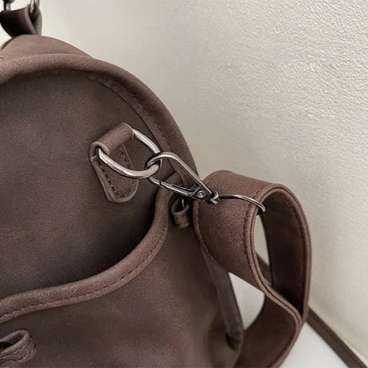 Retro Motorcycle Handbag Women Horizontal Tote Storage Tassel Design Pillow Shoulder Bag Trendy Large Capacity Soft Underarm Bag
