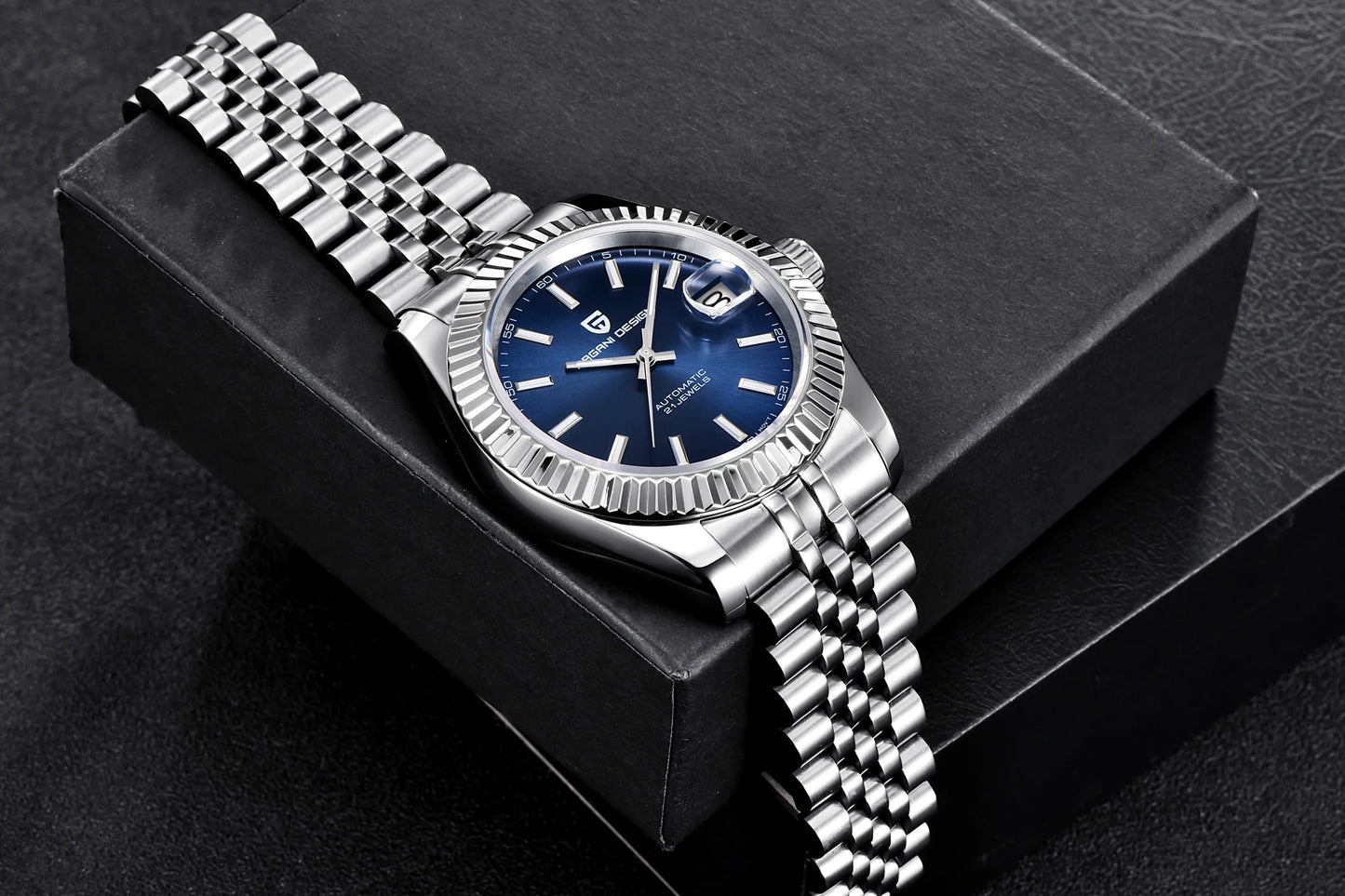 PAGANI DESIGN Watches Luxury Diamond Dial Mechanical Watch For Men Top NH35 Movt Sapphire Glass Stainless Steel Waterproof Watch